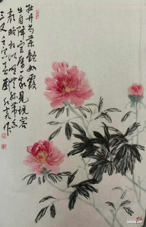 刘红亮|题画芍药牡丹花