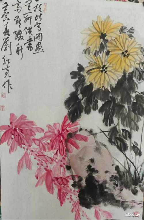 刘红亮|壬寅春日题画菊